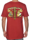 Hawaiian Islands Origin of Surfing T-Shirt Red Shaka Time Hawaii