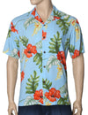 Hawaiian Shirt Lanai Monstera Sky Blue Sky Blue Two Palms