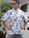 Sea Turtles Hawaiian Shirt White Two Palms