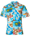Hawaii Polynesian Aloha Shirt Turquoise