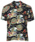 Hawaiian Shirt Hula Hat Black Two Palms