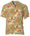 Hawaiian Shirt Hula Hat Khaki Two Palms
