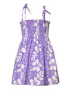 Hawaiian Smock Tube Top Flower Dress for Girls Purple KY