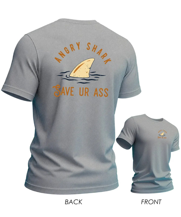 Hawaiian Tee Angry Shark T-Shirt Ash