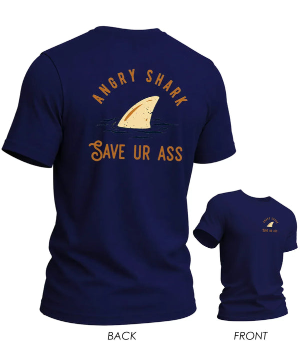 Hawaiian Tee Angry Shark T-Shirt Navy