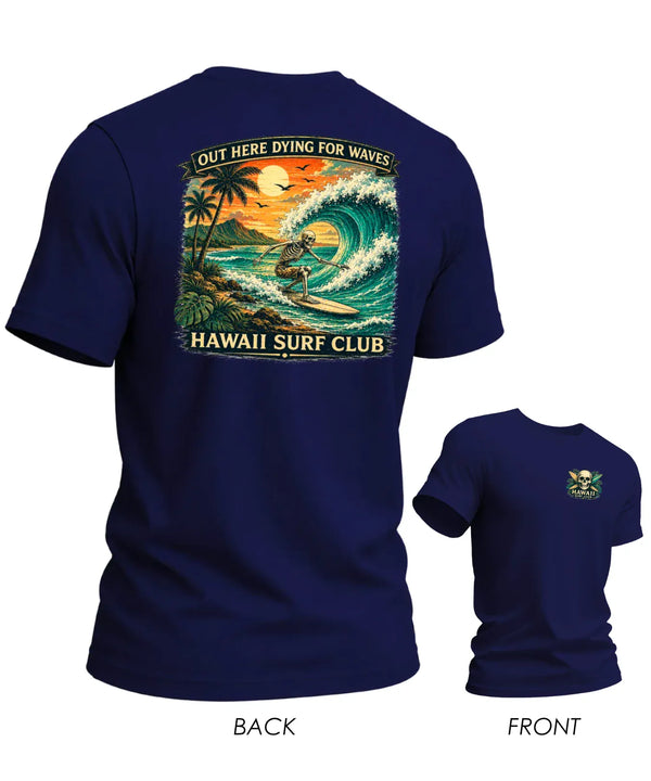 Hawaiian Tee Dying for Waves T-Shirt Navy