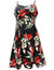 Heliconia Paradise Spaghetti Straps Short Dress Black