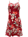 Heliconia Paradise Spaghetti Straps Short Dress Red
