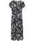 Hibiscus Knit Dress Maxi Long with Sleeves Black