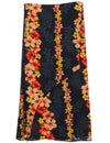 Hibiscus Leis Full Size Large Sarong Cover-up Black