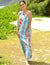 Hibiscus Leis Full Size Large Sarong Cover-up Light Blue
