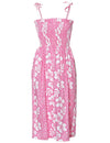 Hibiscus Leis Smock Hawaiian Dress Pink Fits XS to XL (2-16) KY