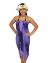 Purple Beach Sarong Cover Up Large Hibiscus Floral