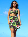 Hoku Halter Top & Wrap Skirt 2-Piece Women Set Black Fits XS to XL (2-16)