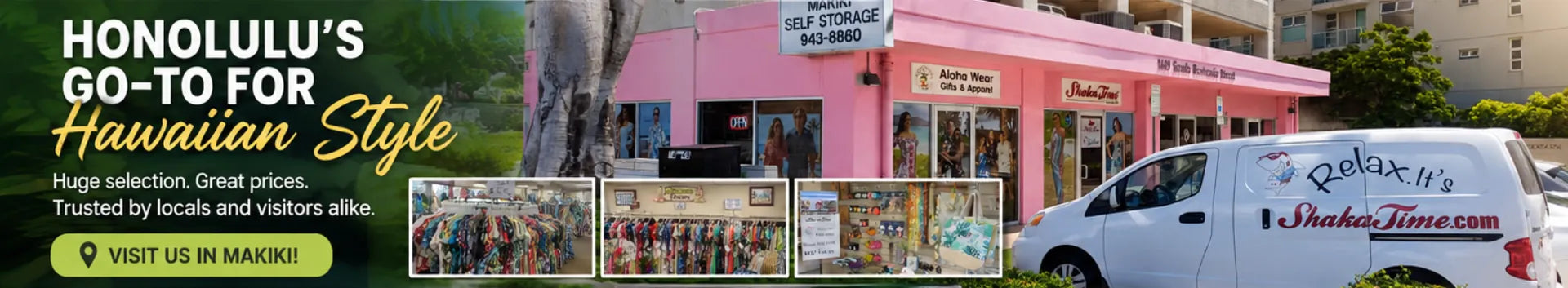 Shaka Time Hawaii Honolulu's Go-To For Hawaiian Style Shirts, Dresses. Huge Selection, Great prices. Trusted by locals and visitors alike.