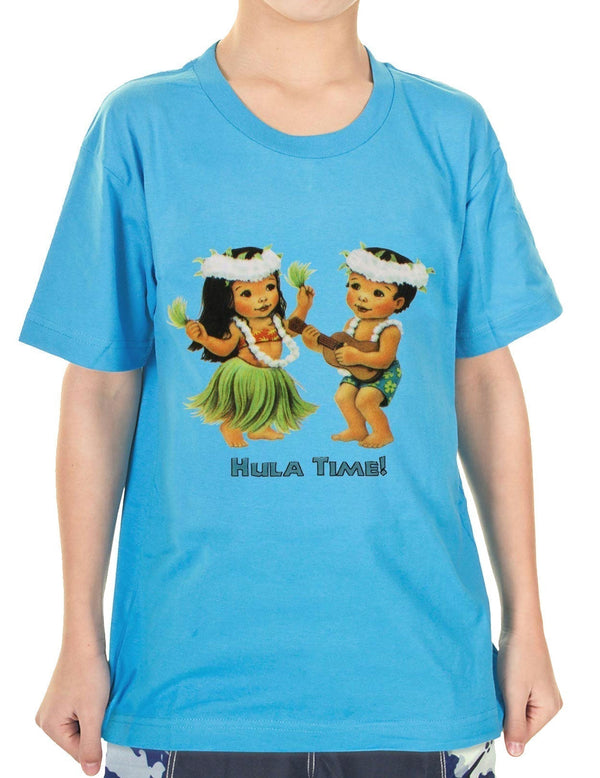 Hula Time Kids T-Shirt Blue Shaka Time Hawaii