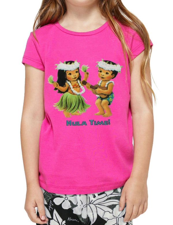 Hula Time Kids T-Shirt Pink Shaka Time Hawaii