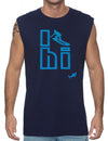I Surf Hawaii Muscle Tee for Men Navy Shaka Time Hawaii
