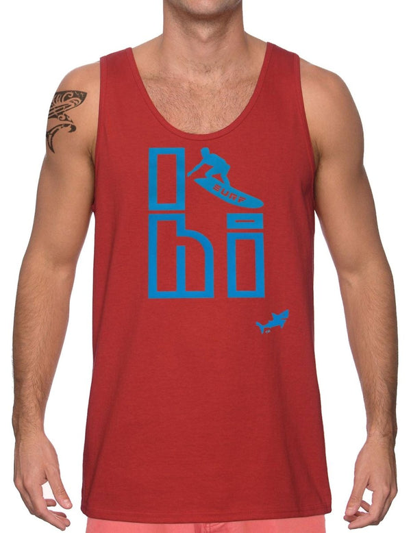 I Surf Hawaii Tank Top T-Shirt Red Shaka Time Hawaii