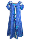 Ilima Flower Lei Muumuu Dress Pull Over Blue