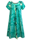 Ilima Flower Lei Muumuu Dress Pull Over Green