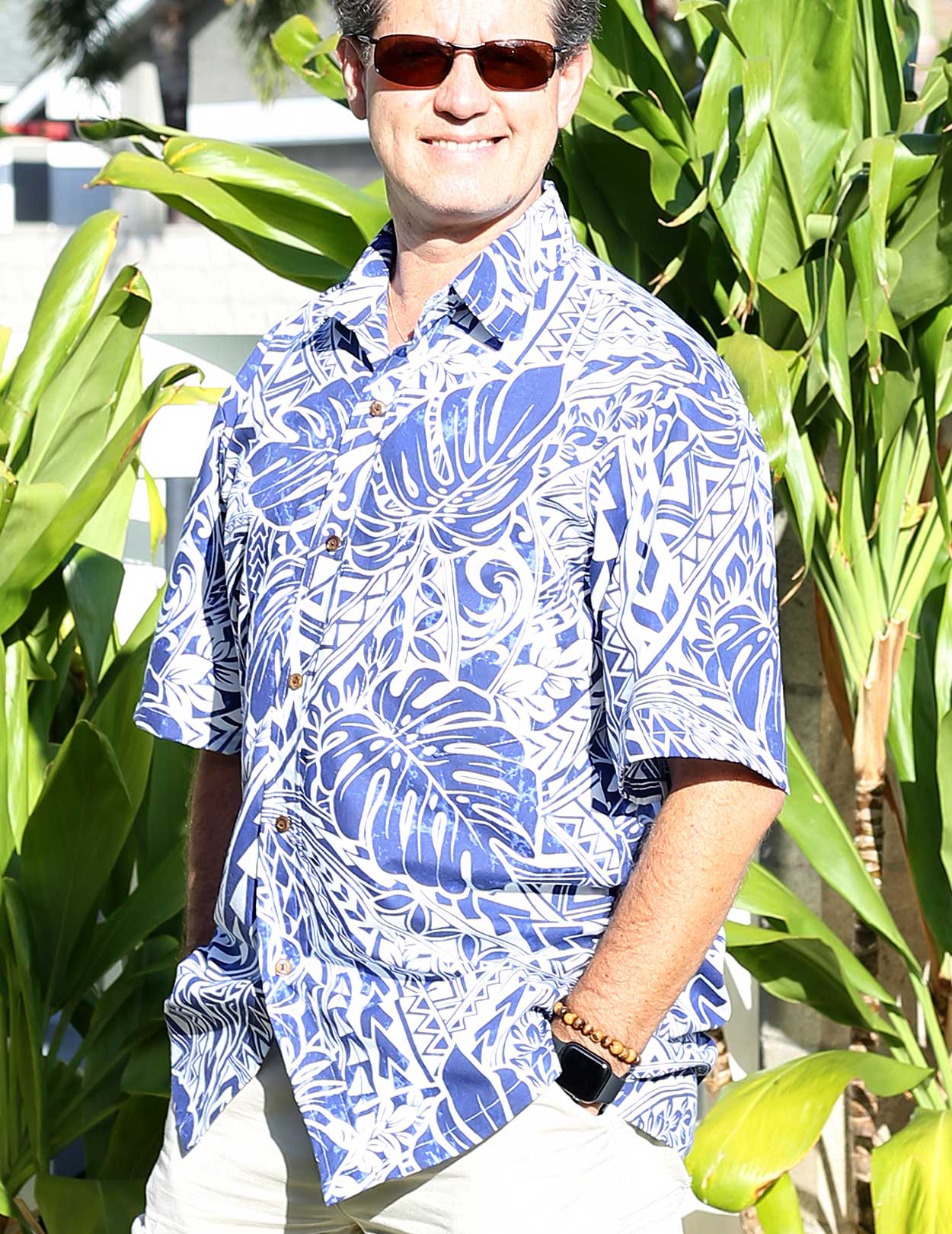 tribal dress shirts Tribal Polynesian 3/4 Sleeves Hawaiian White Shirt White / L