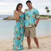 Family matching color green design aloha wear made in Hawaii