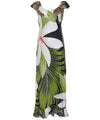 Island Day Long Ruffled Muumuu Dress Black