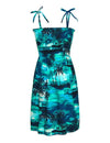 Island Sunset Short Smock Dress Turquoise RJC