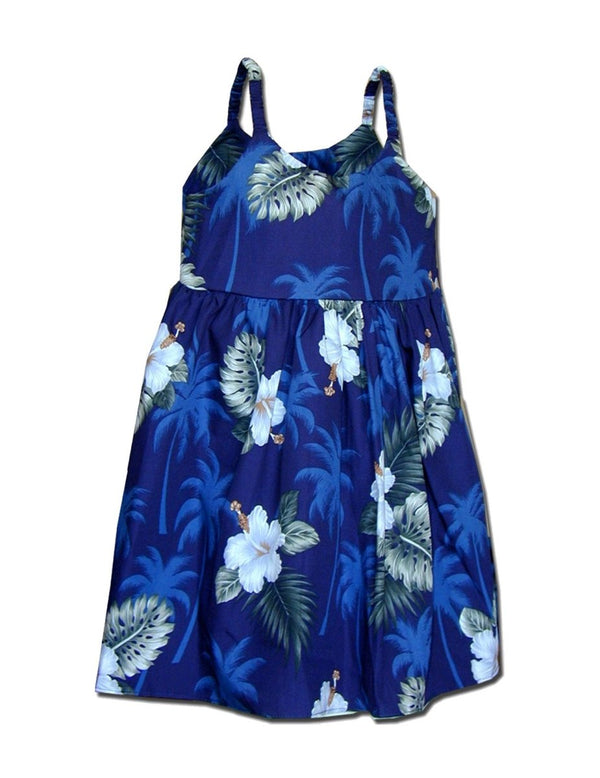Ka Pua Girls Bungee Straps Dress Navy Pacific Legend