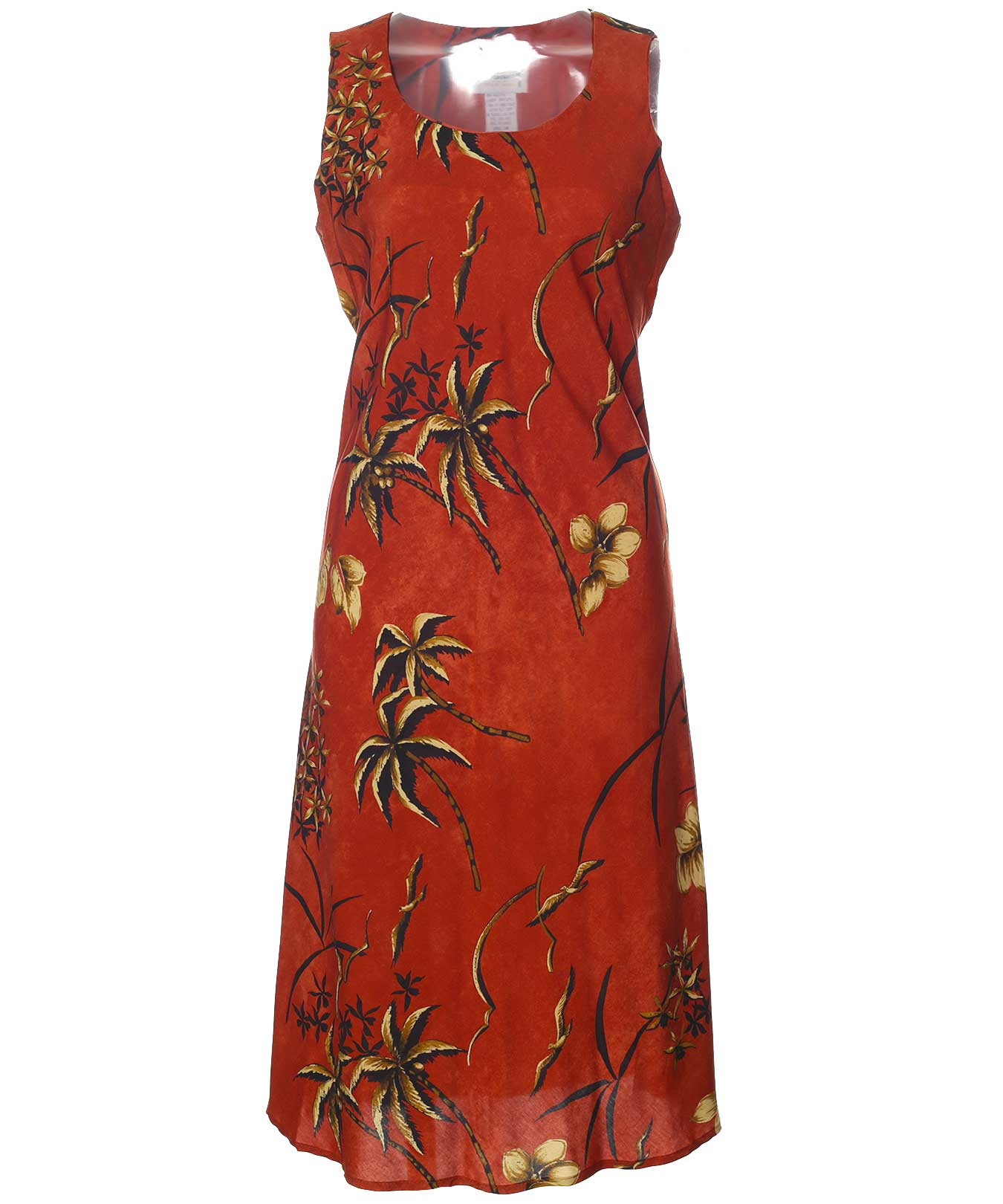Retro Oasis Midi Dress Rust L Paradise Found