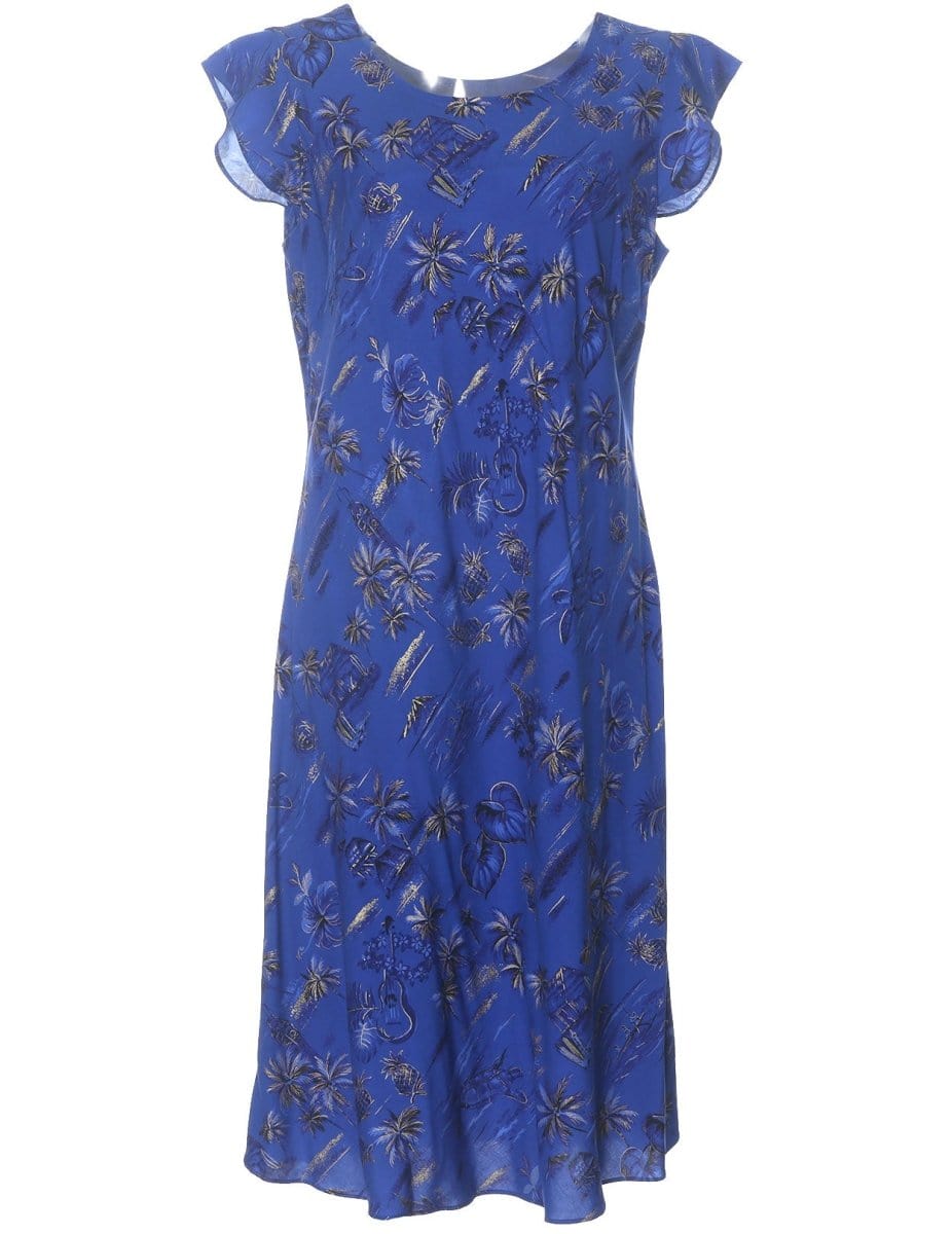 Knee Length Hawaiian Dress Golden Vintage – Shaka Time Hawaii