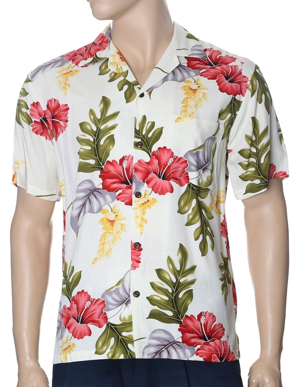 Lanai Monstera Shirt Cream Cream Two Palms