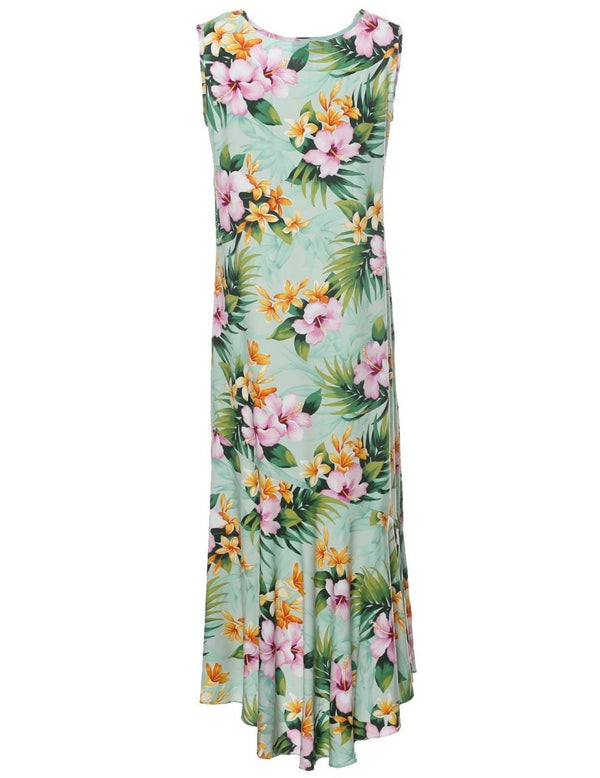 Liliha Tea Length Sleeveless Hawaiian Dress