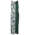 Long Maxi Hawaiian Dress Prince Kuhio Green Green Hilo Hattie