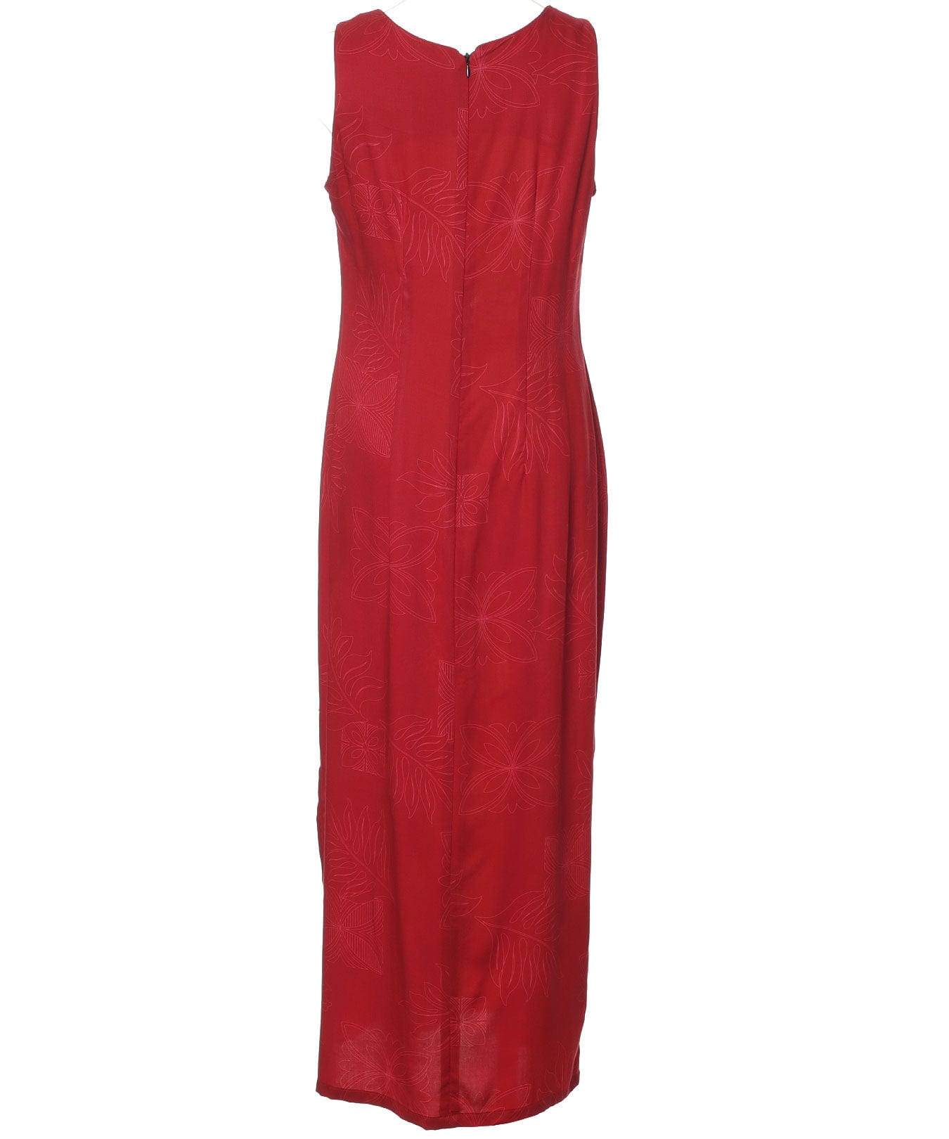Long Maxi Hawaiian Dress Prince Kuhio Red-Gold Red / Xs Long Maxi Hawaiian Dress Prince Kuhio Red-Gold Red / Xs