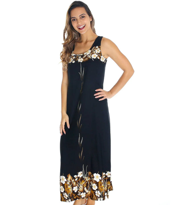 Long Hawaiian Dress KOKEA Black