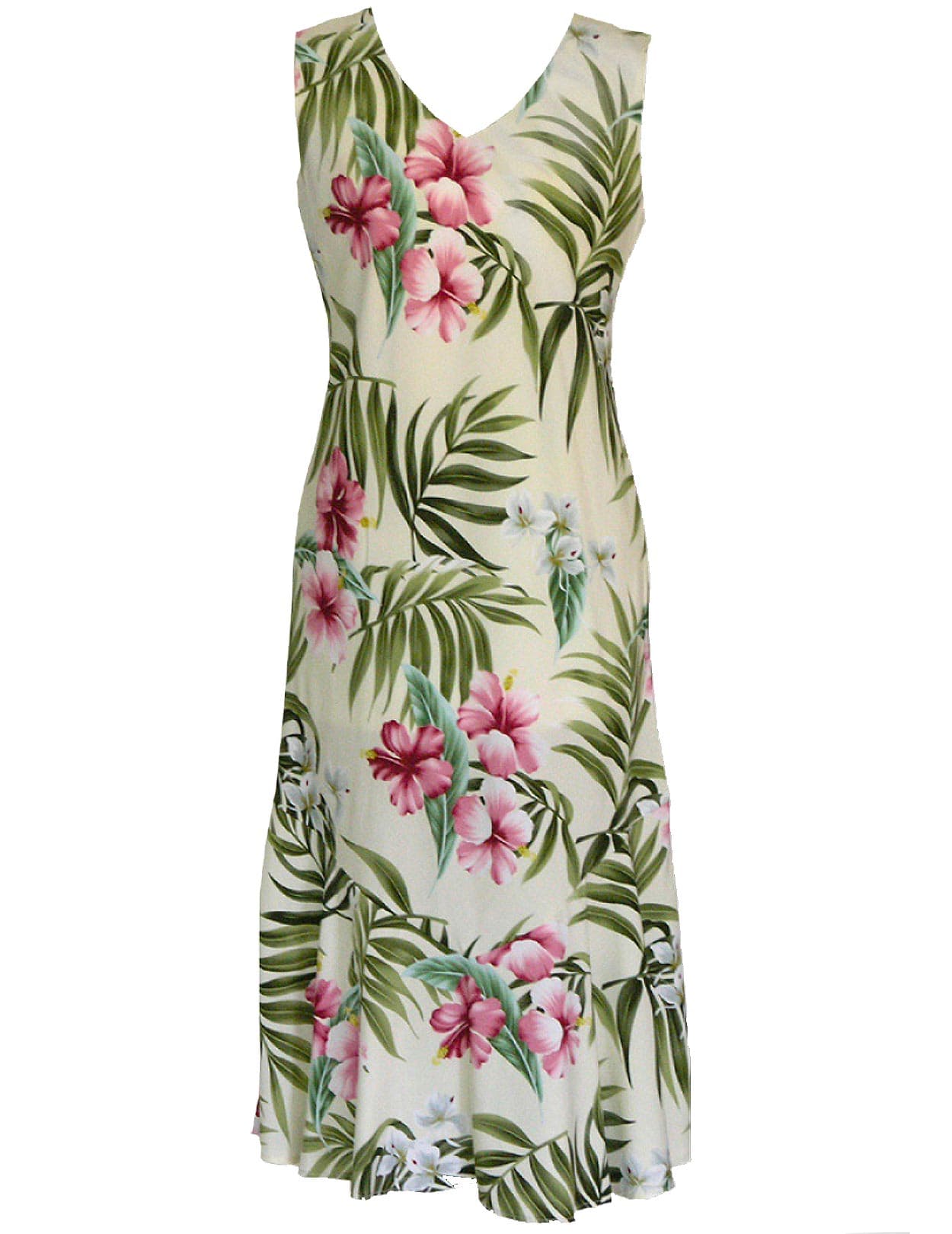 Nalani Tea Length Sleeveless Rayon Dress Shaka Time Hawaii Nalani Tea Length Sleeveless Rayon Dress Shaka Time Hawaii