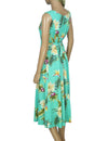 Long Hawaiian Dress Ceres Green Tie-Back Green