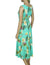 Long Hawaiian Dress Ceres Green Tie-Back Green