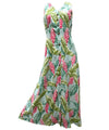 Long Maxi Cocktail Hawaiian Dress Red Ginger Aqua