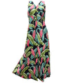 Long Maxi Cocktail Hawaiian Dress Red Ginger Black