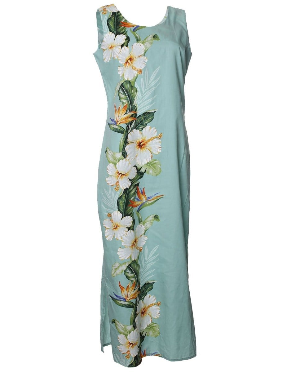Long Maxi Cocktail Dress Side Design Lanikai Green / 3XL Long Maxi Cocktail Dress Side Design Lanikai Green / 3XL