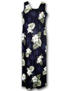 Long Maxi Hawaiian Dress Sleeveless Ka Pua Black Pacific Legends