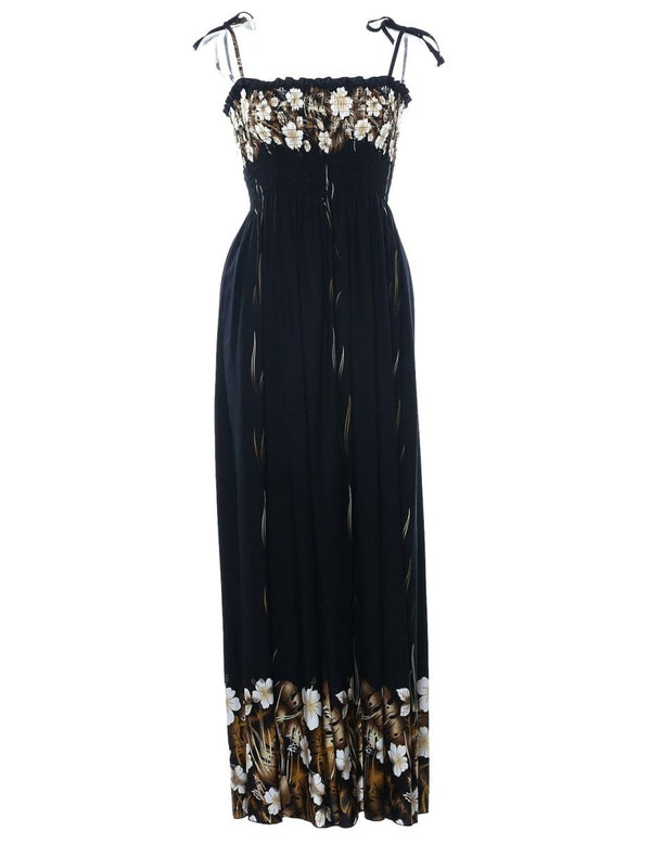 Long Maxi Smock Dress Kokea Black One size