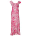 Pink Floral Long Ruffled Muumuu Dress