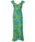 Waves Long Ruffled Muumuu Dress Blue