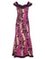 Long Ruffled Muumuu Dress Ilima Flower Lei Fuchsia