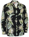 Long Sleeves Hawaii Shirt Lei of Aloha Black