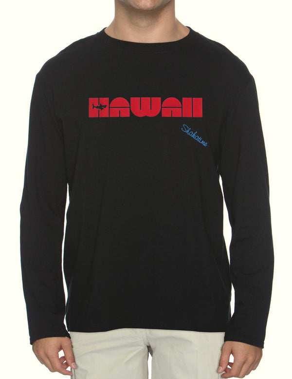 Hawaii Shark Long Sleeve T-Shirt Black Shaka Time Hawaii